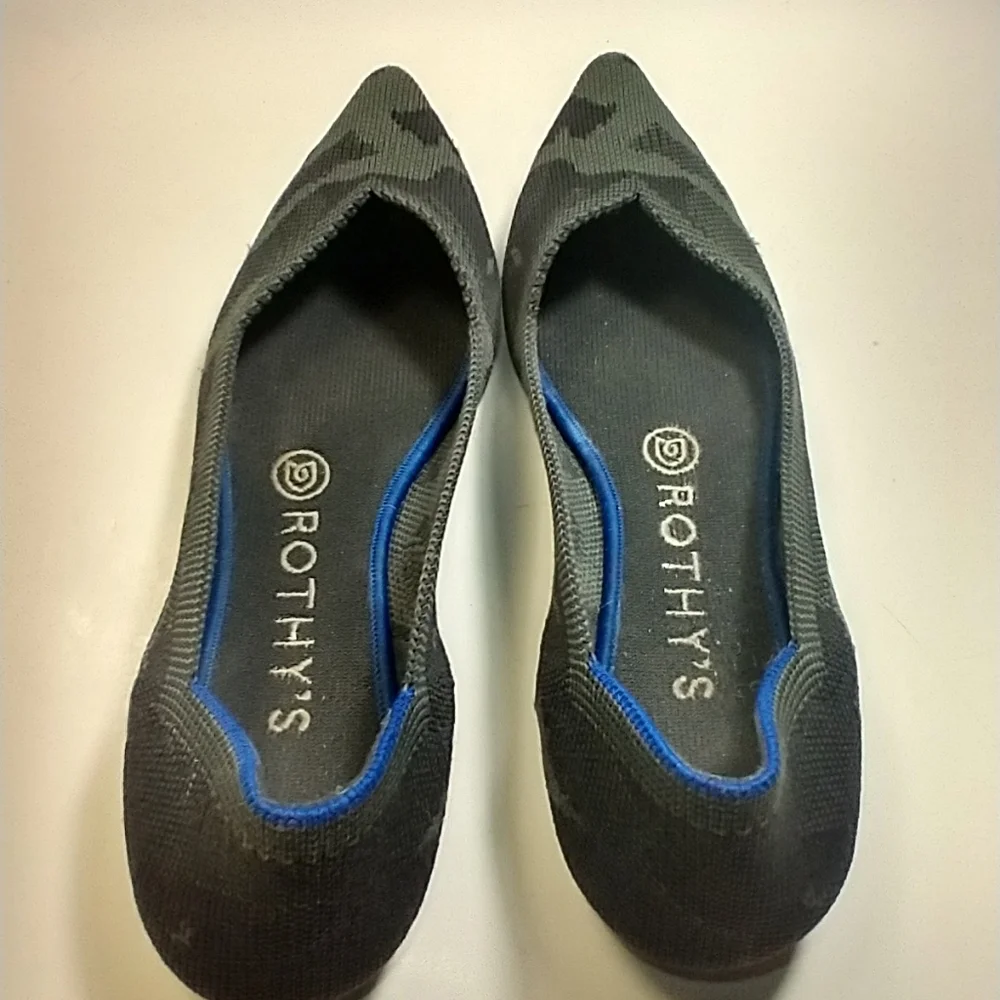Rothy's The Point Camo Knit Flats Shoes Women's sz 7.5.